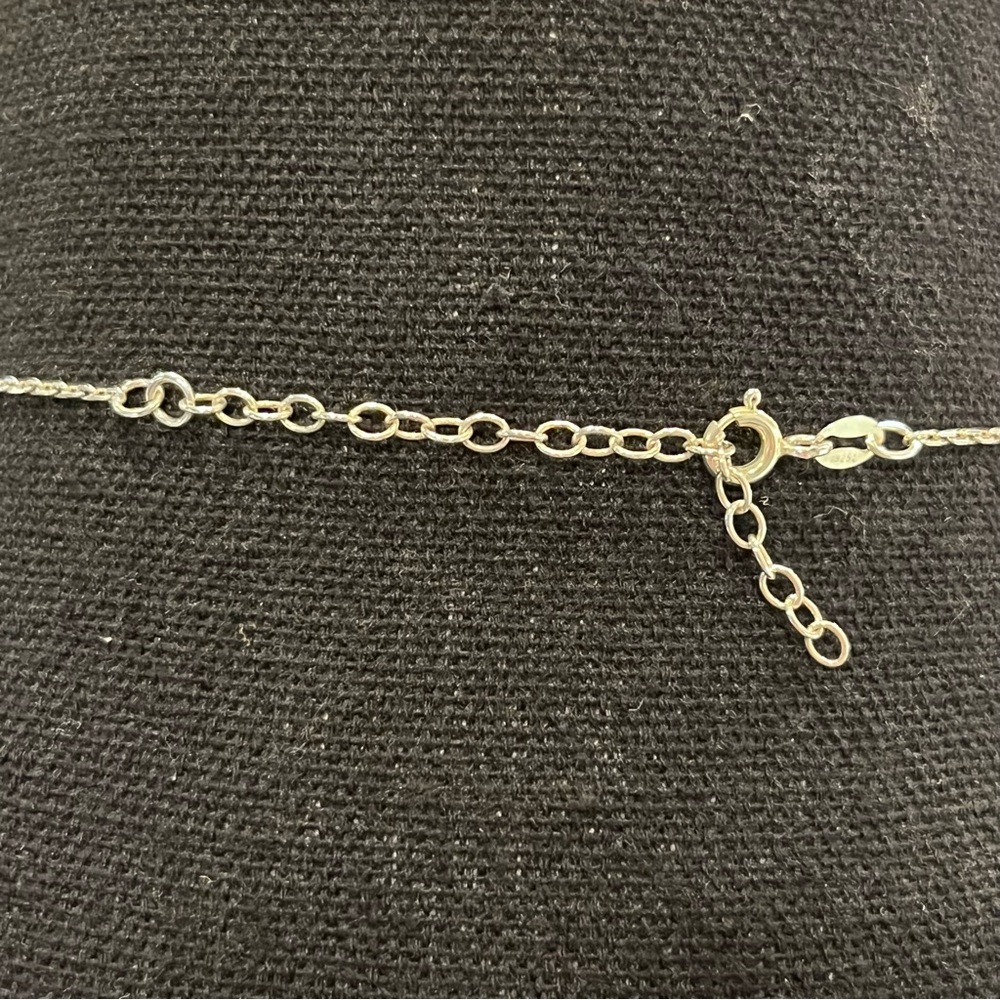 925 Sterling Silver CZ Cubic Zirconia Station Necklace 16-18" - Like new - Picture 9 of 9